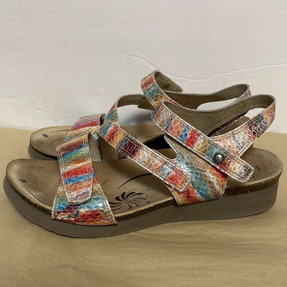 ABEO Bio System Celine Rainbow Leather Sandals, Size 6 - Picture 4 of 9
